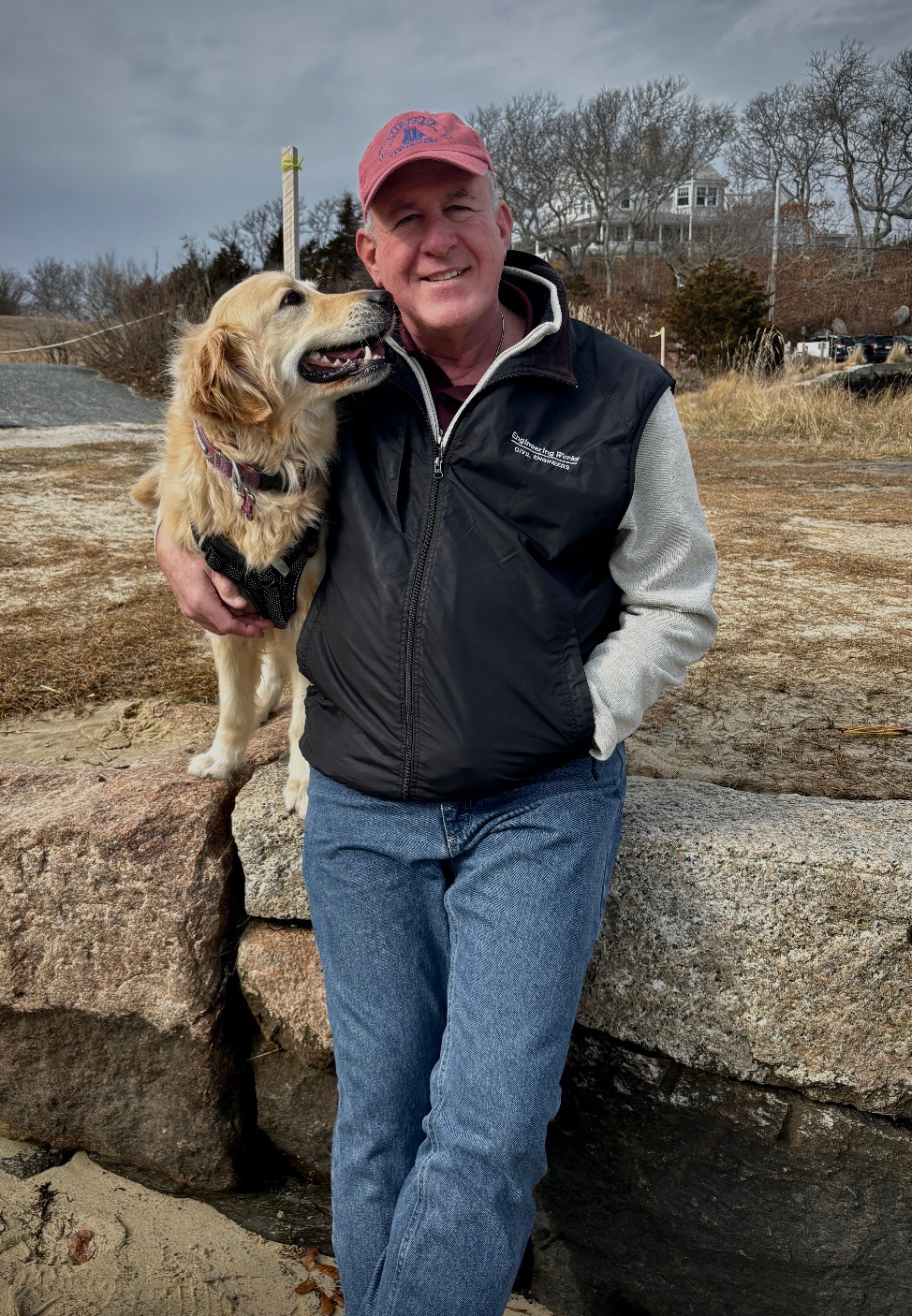 Peter McEntee and golden retriever